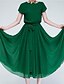 cheap Women&#039;s Dresses-Summer New Chiffon Bat Sleeve Dress Loose Big Yards Longer Belt