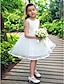 billige Blomsterpigekjoler-Prinsesse Knælang Blomsterpigekjole Konfirmation Sød gallakjole Satin med Passer 3-16 år
