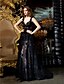 cheap Prom Dresses-Sheath / Column Elegant See Through Vintage Inspired Prom Formal Evening Military Ball Dress V Neck Sleeveless Sweep / Brush Train Lace with Appliques 2020