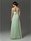 cheap Bridesmaid Dresses-Sheath / Column Bridesmaid Dress Strapless Sleeveless Floor Length Chiffon / Charmeuse with Pleats / Ruched / Draping 2022