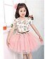 cheap Dresses-Kids Floral Short Sleeve Dress Pink