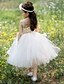זול שמלות לילדות פרחים-נשף באורך הקרסול שמלה לנערת הפרחים  מסיבת החתונה שמלת נשף חמודה סאטן עם מתאים 3-16 שנים