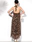 levne Dámské šaty-GMFI Dámské Leopard halterneck hlubokým výstřihem šaty (barevná obrazovka)
