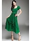 preiswerte Damenkleider-Damen Kleid-Übergrößen Retro Solide Midi Polyester U-Ausschnitt