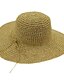 baratos Chapéus de Palha-Mulheres Chapéu de sol Palha Férias - Sólido Verão Marron Bege / Chapéu e Boné