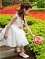 billige Blomsterpigekjoler-Prinsesse Knælang Blomsterpigekjole Sød gallakjole Satin med Blomst Passer 3-16 år
