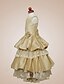 זול שמלות לילדות פרחים-Princess / A-Line Floor Length Wedding Party Lace Sleeveless Jewel Neck with Lace / Beading / Draping