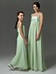 cheap Bridesmaid Dresses-Sheath / Column Bridesmaid Dress Strapless Sleeveless Floor Length Chiffon / Charmeuse with Pleats / Ruched / Draping 2022