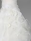 cheap Flower Girl Dresses-A-Line Floor Length First Communion / Wedding Party Organza / Satin Sleeveless Spaghetti Strap with Ruffles / Side Draping / Flower