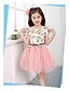 cheap Dresses-Kids Floral Short Sleeve Dress Pink