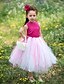 cheap Flower Girl Dresses-Ball Gown Tea Length Flower Girl Dress - Satin Tulle Sleeveless Jewel Neck with Flower