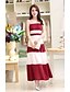 levne Dámské šaty-Lashabeney Dámská Jednoduché Splice Kontrast Barva Stripes Long Dress (barevná obrazovka)