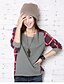 economico Bluse e camicie da donna-Women&#039;s Blouse Shirt Plaid Round Neck Screen Color Black Gray Long Sleeve Daily Weekend Tops Cotton Casual