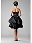 cheap Bridesmaid Dresses-Ball Gown Strapless Knee Length Satin Bridesmaid Dress with Bow(s) Pick Up Skirt Sash / Ribbon by LAN TING BRIDE®