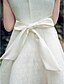 billige Blomsterpikekjoler-Formell kveld / Bryllupsfest Dress A-linje Besmykket Knelang Sateng / Tyll med Sløyfe(r)
