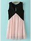 cheap Women&#039;s Dresses-AMC Women&#039;s Contrast Joint Cut Out V Neck Sleeveless Chiffon Dress