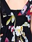 Χαμηλού Κόστους Φορέματα ειδικών περιστάσεων-Ίσια Γραμμή Λουλουδάτο Φόρεμα Επίσημο Βραδινό Μακρύ Αμάνικο Λαιμόκοψη V Σιφόν με Φιόγκος(οι) Πλαϊνό ντραπέ 2023