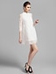 preiswerte Cocktailkleider-A-Linie Elegant Kleid Festtage Abschlussball Kurz / Mini 3/4 Ärmel Stehkragen Spitze mit Spitze Plissee 2023