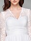 cheap Special Occasion Dresses-A-Line V Neck Knee Length Chiffon / Lace Cocktail Party / Prom Dress with Lace / Ruched by TS Couture® / Illusion Sleeve