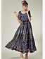 cheap Women&#039;s Dresses-Women&#039;s Going out Swing Dress Pleated / Print Summer Blue