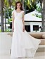 cheap Wedding Dresses-A-Line V Neck Sweep / Brush Train Georgette Made-To-Measure Wedding Dresses with Sash / Ribbon / Criss-Cross by LAN TING BRIDE®
