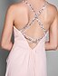 cheap Evening Dresses-Sheath / Column Spaghetti Strap Floor Length Chiffon Beautiful Back / Pastel Colors Prom / Formal Evening Dress 2020 with Beading / Side Draping / Ruched