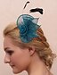 billige Bryllupshodeplagg-Gorgeous tyll og fjær brude Flower headpiece