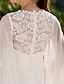 cheap Wedding Dresses-Sheath / Column Wedding Dresses Jewel Neck Sweep / Brush Train Lace Georgette Long Sleeve Beach Illusion Detail Backless with Lace 2022
