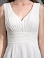 Χαμηλού Κόστους Νυφικά Φορέματα-Παραλία / Προορισμός Φορεματα για γαμο Ασύμμετρο Γραμμή Α Κανονικοί ιμάντες Λαιμόκοψη V Ζορζέτα Με Πιασίματα Πλαϊνό Ντραπέ 2023 Καλοκαίρι Νυφικά φορέματα