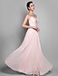 cheap Evening Dresses-Sheath / Column Spaghetti Strap Floor Length Chiffon Beautiful Back / Pastel Colors Prom / Formal Evening Dress 2020 with Beading / Side Draping / Ruched