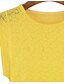 abordables Chemises Pour Femme-Femme Couleur Pleine Dentelle Blouse Quotidien Blanche / Noir / Jaune