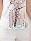 お買い得  レディーストップス-モコ韓国美少女印刷Roumd襟半袖シフォンTシャツ(画面の色)