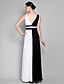 cheap Evening Dresses-A-Line White Prom Formal Evening Dress V Neck V Back Sleeveless Floor Length Chiffon with Pleats 2022