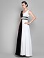 preiswerte Abendkleider-A-Linie Weiß Kleid Abiball Formeller Abend Boden-Länge Ärmellos V Ausschnitt Chiffon V Zurück mit Plissee 2024