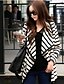 cheap Women&#039;s Blazers &amp; Jackets-Women&#039;s Casual/Daily Simple Spring / Summer / FallStriped Asymmetrical Long Sleeve White Thin