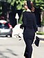 cheap Women&#039;s Dresses-MeiFu Cotton Knit Round Collar Long Sleeve Long Dress(Black)