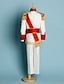 ieftine Costume Băiatul cu Inelele-Negru / Ivoriu Poliester Costum Cavaler Inele - 5 Include Jacketă / Brâu / Cămașă