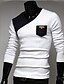 cheap Men&#039;s Tees &amp; Tank Tops-Men&#039;s Daily / Sports Cotton T-shirt - Color Block / Long Sleeve