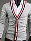 ieftine Bluze Bărbați-Button QCH bărbați tricotate Pulover (Grey)