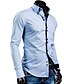 abordables Camisas de vestir para hombres-Hombre Camisa Camisa para Vestido Color sólido Cuello Americano Blanco Negro Verde Fucsia Azul Real Manga Larga Diario Trabajo Delgado Tops Negocios / Primavera / Otoño