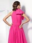 cheap Special Occasion Dresses-A-Line Celebrity Style Dress Engagement Court Train Sleeveless High Neck Chiffon with Bow(s) 2022