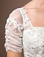 זול Cufflinks-בתולת ים \ חצוצרה לב (סוויטהארט) שובל סוויפ \ בראש תחרה שמלות חתונה עם חרוזים / אפליקציות / סרט על ידי LAN TING BRIDE®