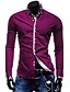 abordables Camisas de vestir para hombres-Hombre Camisa Camisa para Vestido Color sólido Cuello Americano Blanco Negro Verde Fucsia Azul Real Manga Larga Diario Trabajo Delgado Tops Negocios / Primavera / Otoño