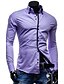 abordables Camisas de vestir para hombres-Hombre Camisa Camisa para Vestido Color sólido Cuello Americano Blanco Negro Verde Fucsia Azul Real Manga Larga Diario Trabajo Delgado Tops Negocios / Primavera / Otoño