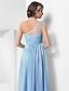 cheap Special Occasion Dresses-A-Line Elegant Dress Prom Formal Evening Floor Length Sleeveless One Shoulder Chiffon with Beading Draping 2023