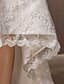 billiga Brudklänningar-Sal Bröllopsklänningar A-linje Hjärtformad urringning Axelbandslös Asymmetrisk Spets Brudklänningar Med Bälte / band 2024