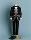 ieftine Costume Băiatul cu Inelele-Negru / Ivoriu Poliester Costum Cavaler Inele - 4 Include Jacketă / Cămașă / Pantaloni