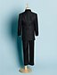 cheap Ring Bearer Suits-Black / Ivory Polyester Ring Bearer Suit - Five-piece Suit Includes  Jacket / Waist cummerbund / Shirt