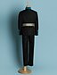 זול חליפות לנושאי הטבעת-שחור פוליאסטר חליפה לנושא הטבעת - 4 חלקים כולל ג&#039;קט / אבנט למותניים / חולצה
