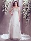 cheap Wedding Dresses-A-Line Off Shoulder Court Train Chiffon Made-To-Measure Wedding Dresses with Beading by LAN TING BRIDE® / Sparkle &amp; Shine